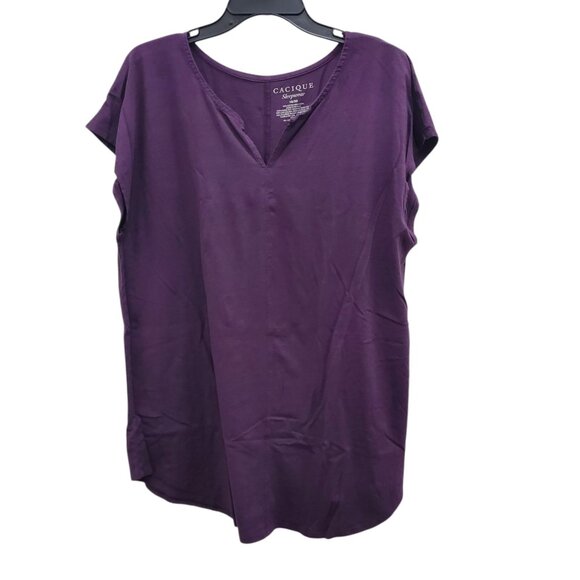 Lane Bryant | Cacique Sleepwear Womans Purple Notched Modal Blend Tee Plus 18/20 - Picture 1 of 6